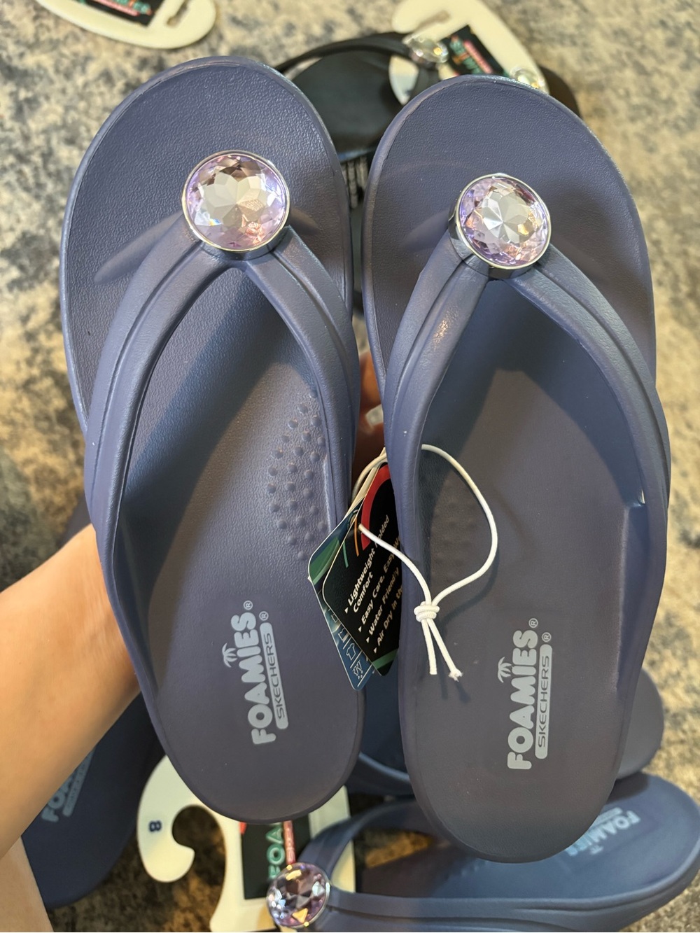 Skechers Foamies Lavender Gem Thong Sandals